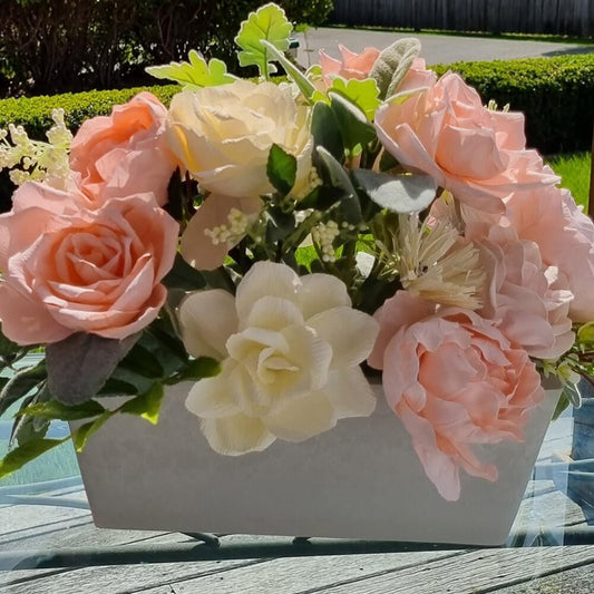 Stunning Peach and Ivory Roses Trough | Paper Flowers-Celebrating 1 Year Anniversaries | Paper Flowers | Atelier Blooms NZ